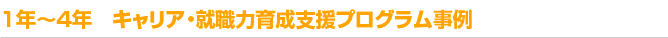 1年〜4年　キャリア・就職力育成支援プログラム事例